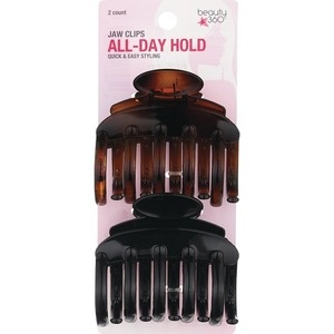 slide 1 of 1, Beauty 360 All-Day Hold Round Jaw Clips, 2 ct