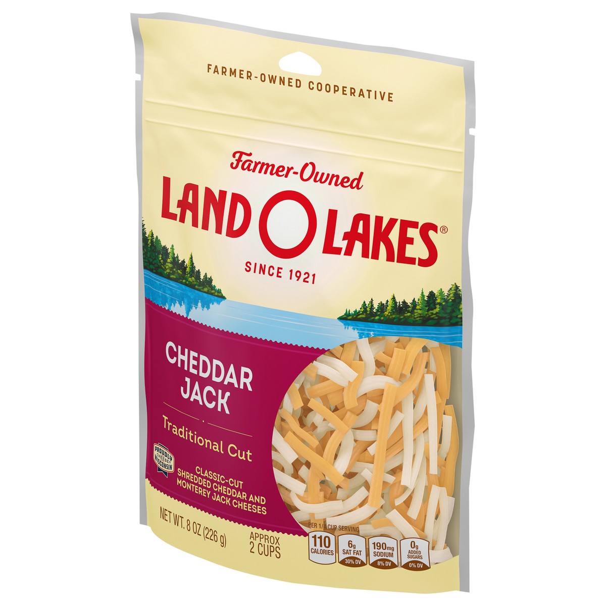 slide 3 of 9, Land O'Lakes Cheddar Jack Traditional Cut Shredded Cheese, 8 oz