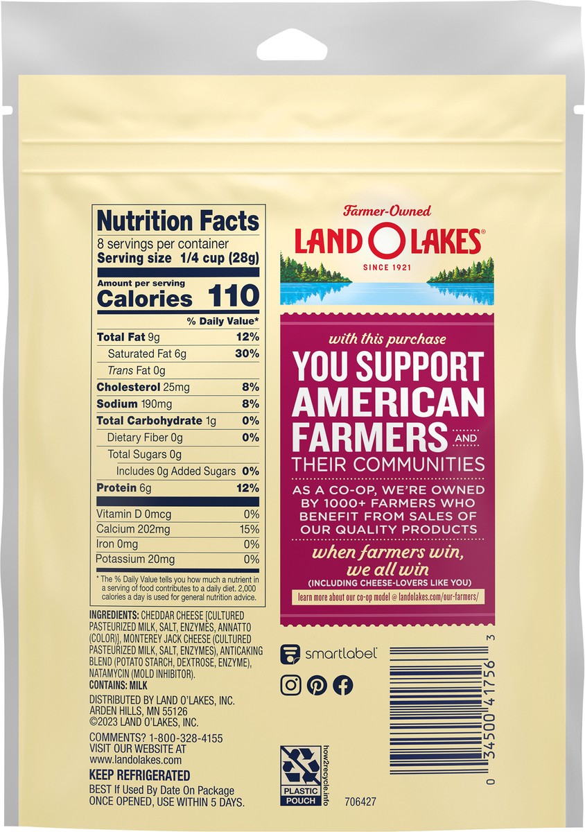 slide 5 of 9, Land O'Lakes Cheddar Jack Traditional Cut Shredded Cheese, 8 oz
