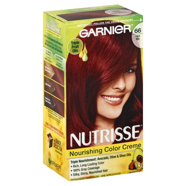 slide 1 of 1, Garnier Nourishing Hair Color Creme, True Red 66, 1 ct