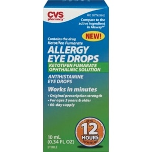 slide 1 of 1, CVS Pharmacy 12-Hour Itch Relief Allergy Eye Drops 60-Day Supply, 0.34 oz