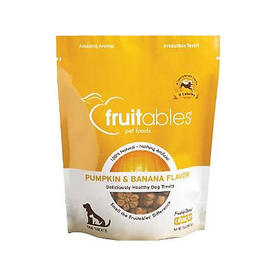 slide 1 of 1, Fruitables Crunchy Pumpkin And Banana Flavored Dog Treats, 7 oz