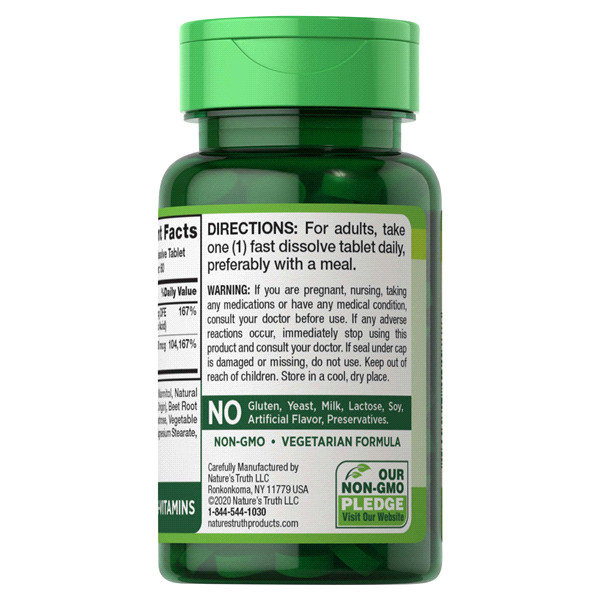 slide 6 of 13, Nature's Truth Vitamin B-12 2,500 mcg plus Folic Acid, 60 ct