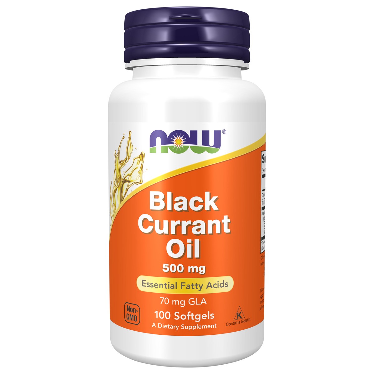 slide 1 of 4, NOW Black Currant Oil 500 mg - 100 Softgels, 100 ct