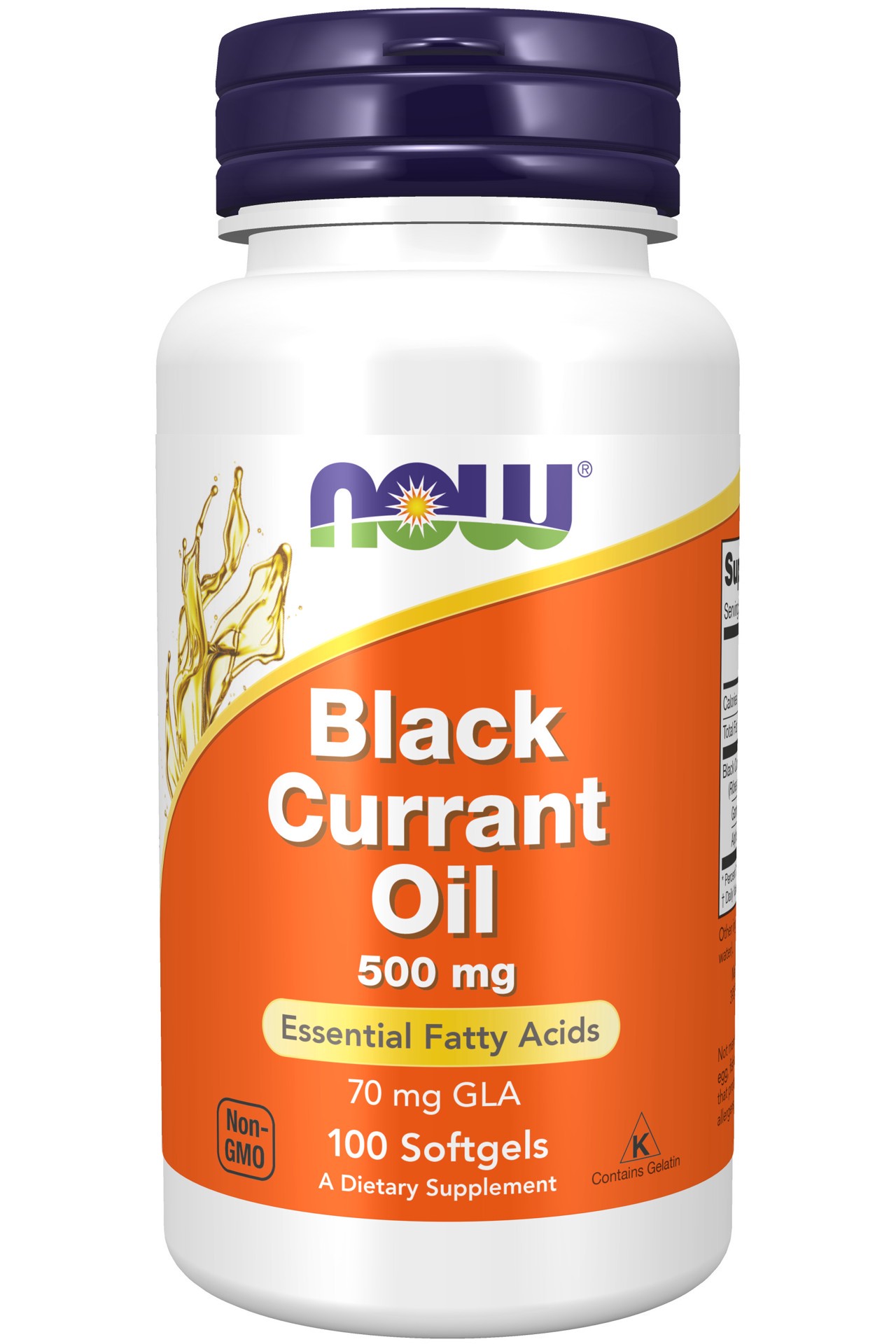 slide 1 of 4, NOW Black Currant Oil 500 mg - 100 Softgels, 100 ct