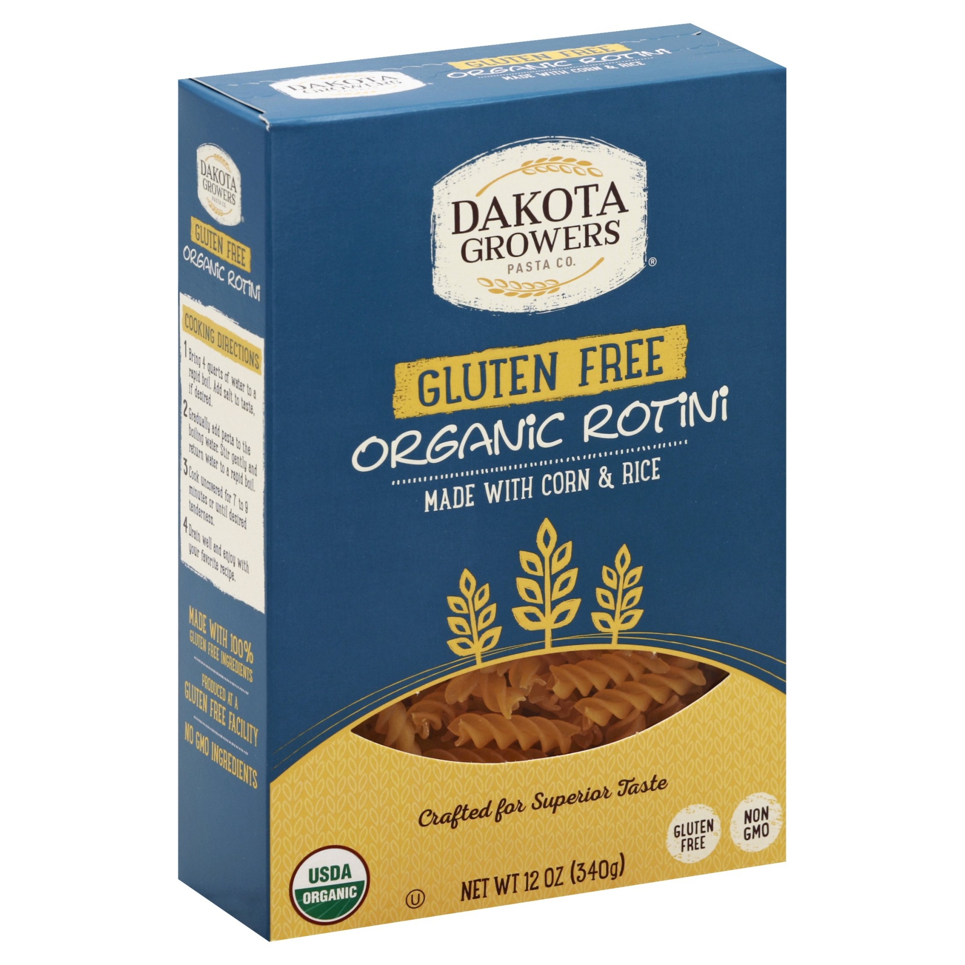 slide 1 of 8, Dakota Growers Pasta Co. Gluten Free Organic Rotini, 12 oz