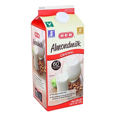 slide 1 of 1, H-E-B Original Almondmilk, 64 fl oz