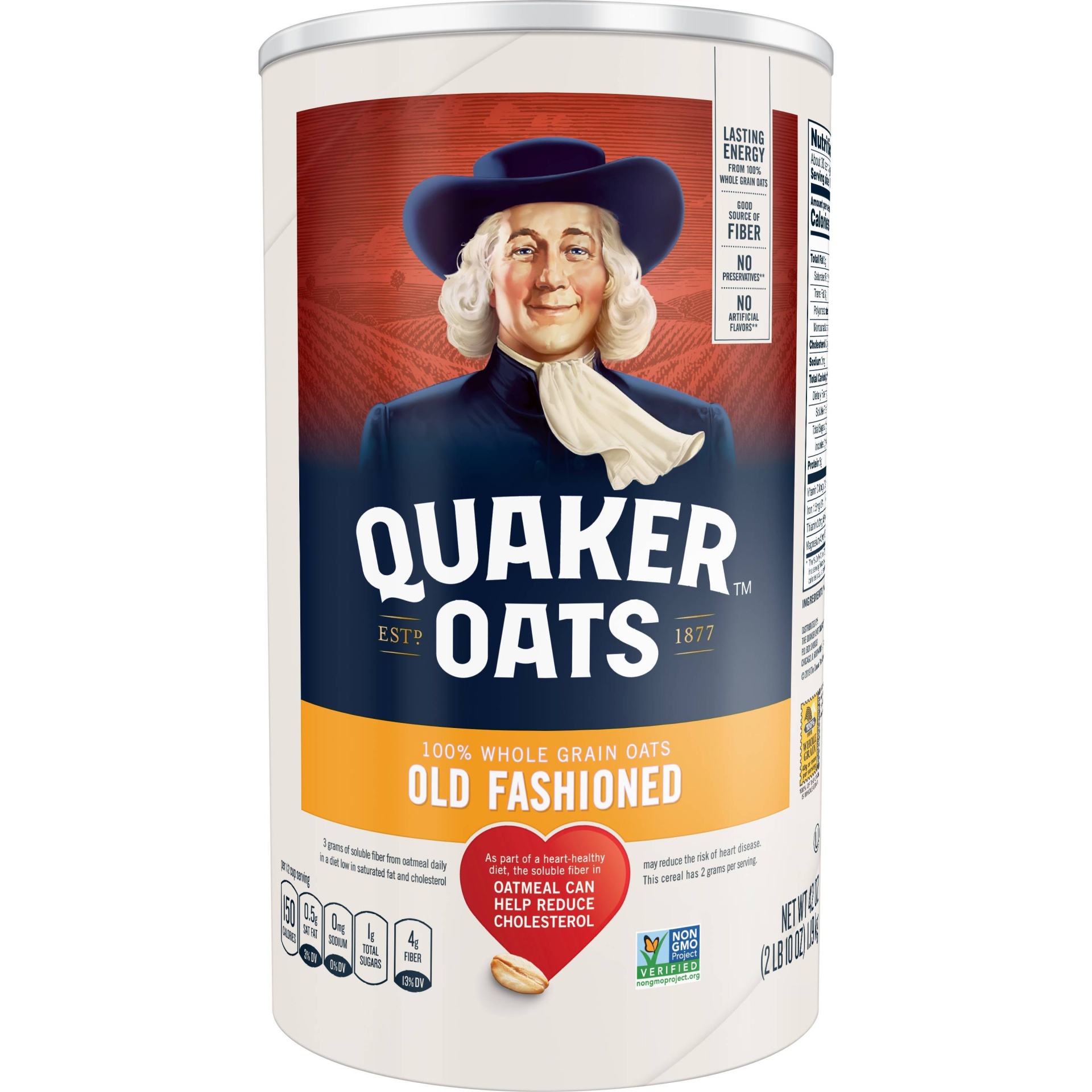 slide 1 of 4, Quaker Oats Heart Healthy Old Fashioned Oatmeal, 42 oz