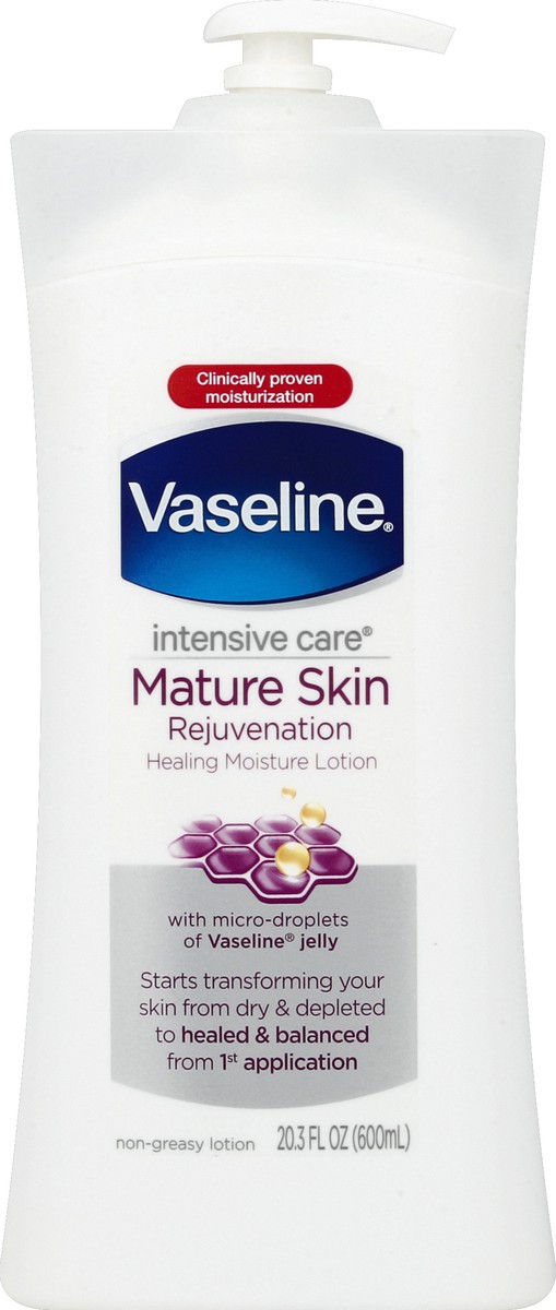 slide 5 of 6, Vaseline Intensive Care Healing Moisture Lotion Mature Skin Rejuvenation, 20.3 oz