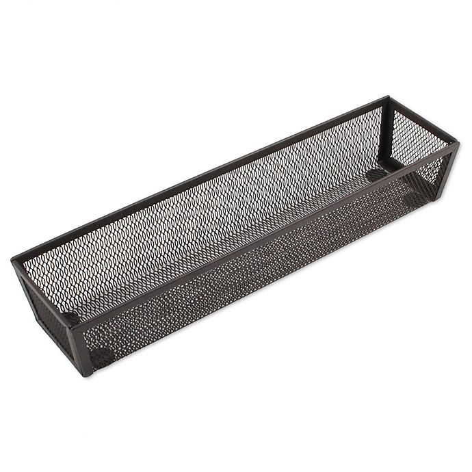 slide 1 of 3, ORG Mesh Rectangular Kitchen Drawer Organizer - Bronze, 3 in x 12 in