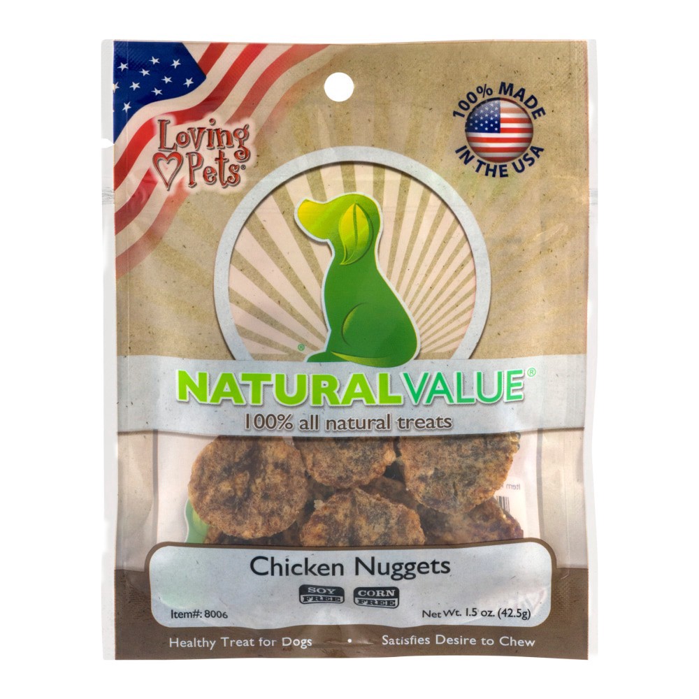slide 1 of 3, Loving Pets Natural Value Chicken Nuggets Dog Treats, 1.5 oz