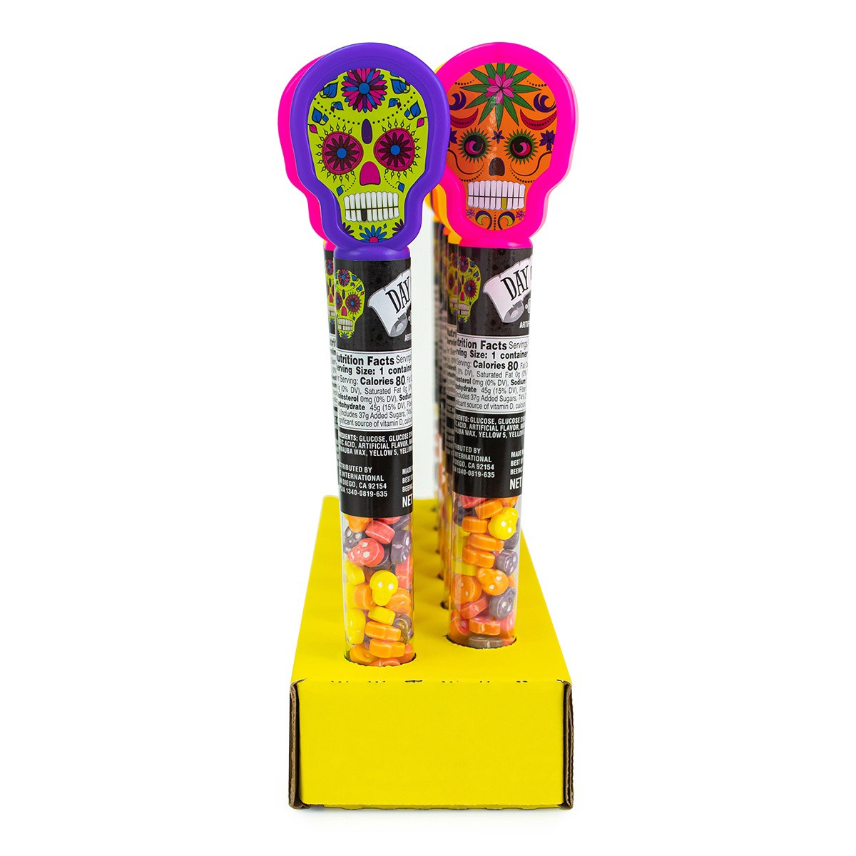 slide 2 of 2, BEE Day of the Dead Tube with Candy Skulls, 1.7 oz