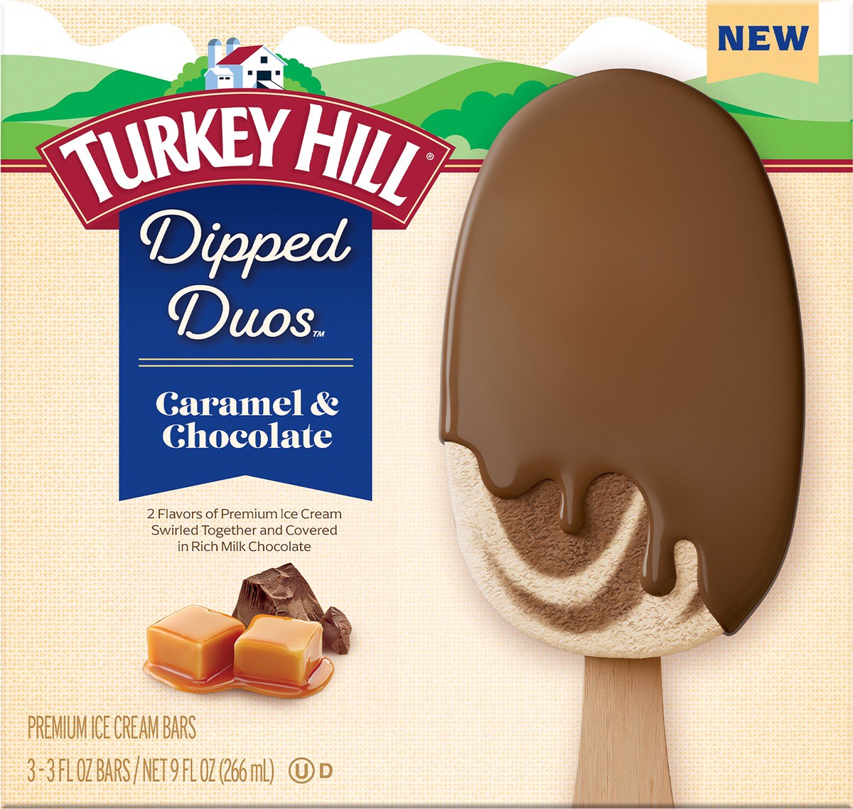 slide 4 of 4, Turkey Hill Caramel & Chocolate Dipped Duos, 3 ct