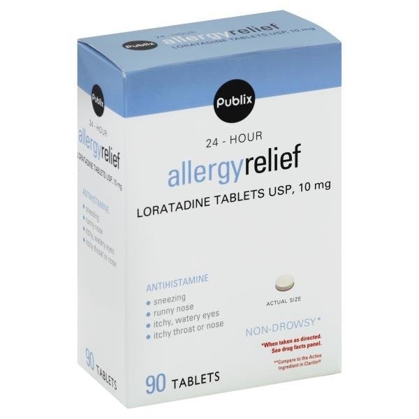 slide 1 of 1, Publix Allergy Relief, 10 mg, Tablets, 90 ct