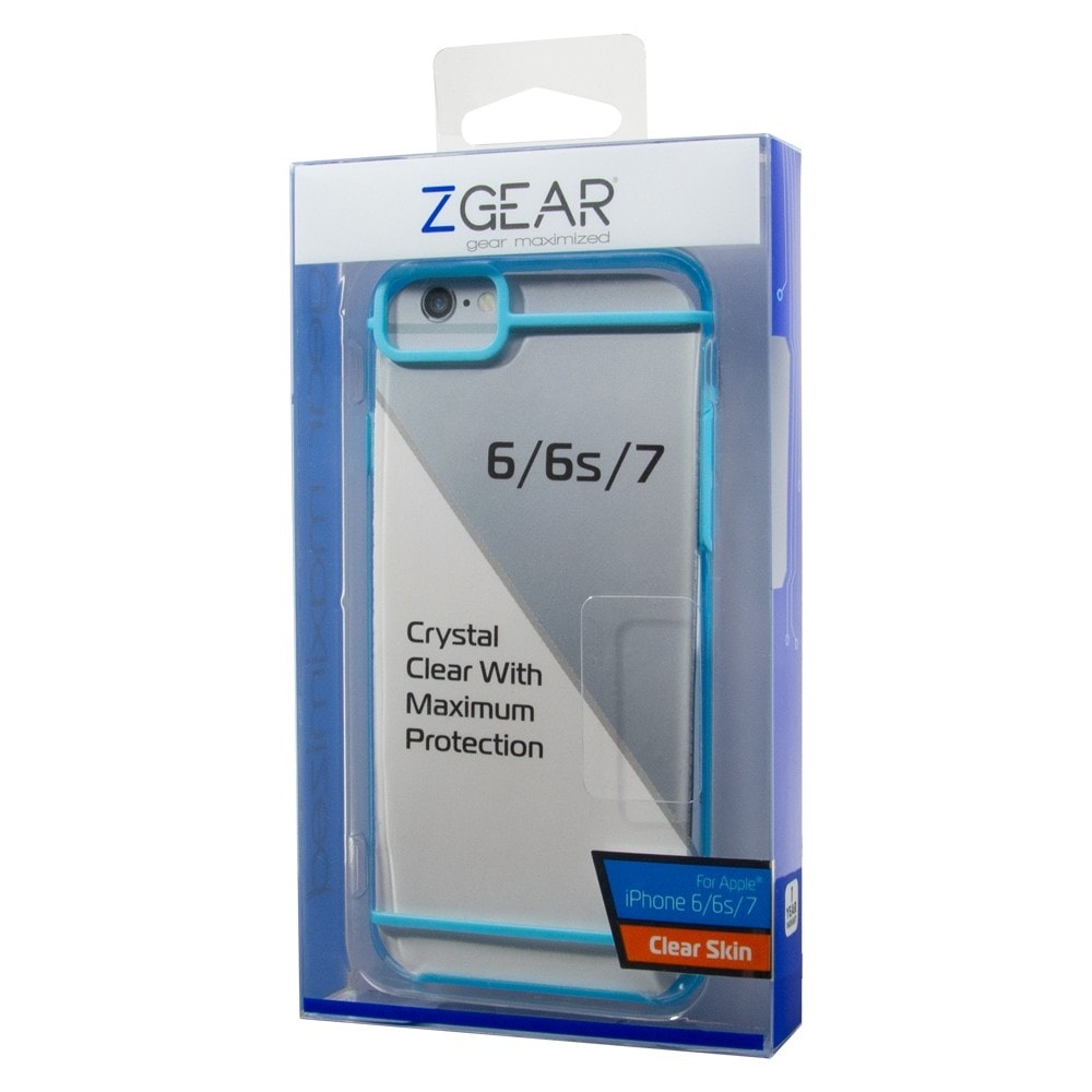 slide 1 of 1, Zgear Clear Skin Iphone 6/6S/7 Case - Clear/Blue, 1 ct