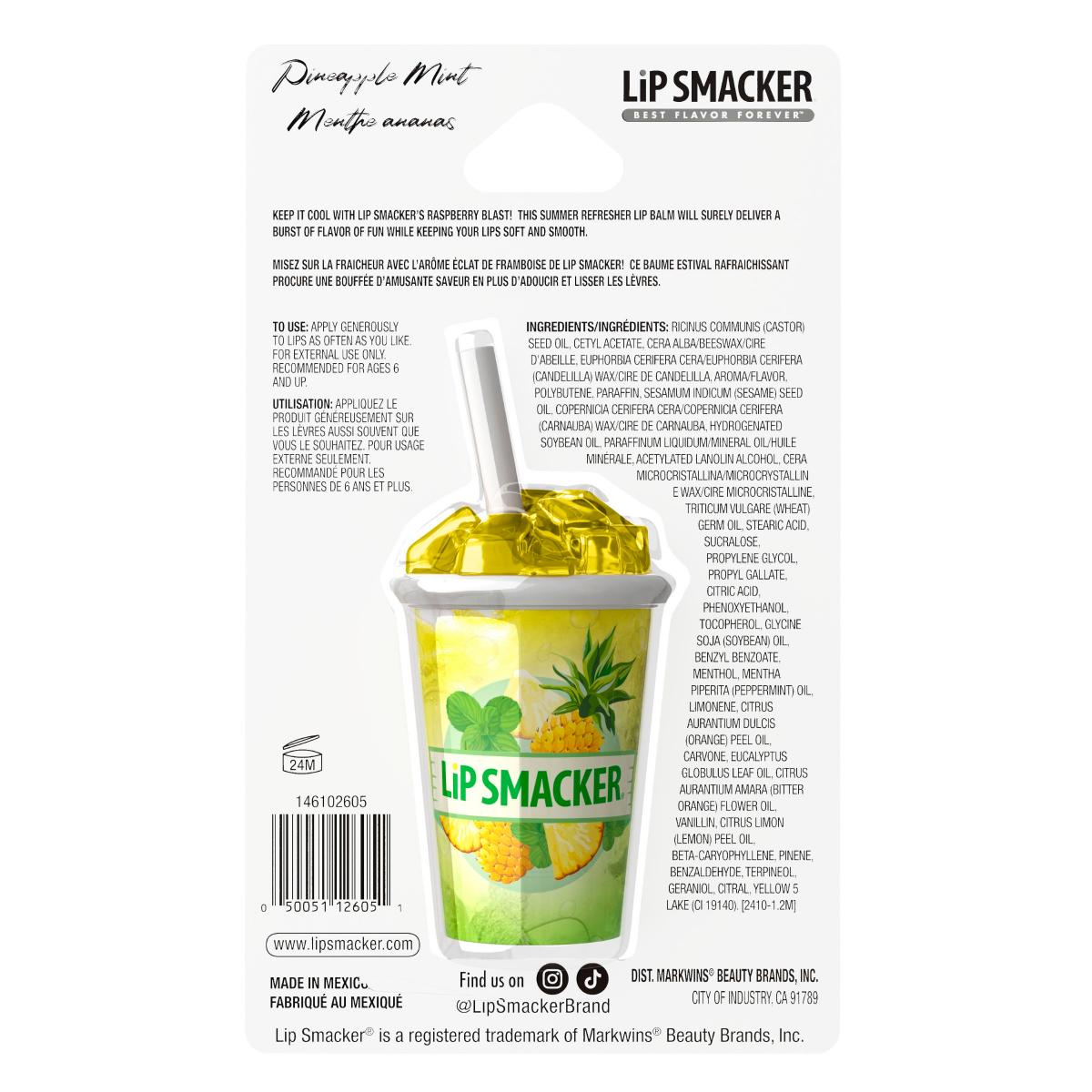 slide 3 of 4, LIP SMACKER LipSmackers Pineapple Mint Summer Refresher Lip Balm, 1 ct