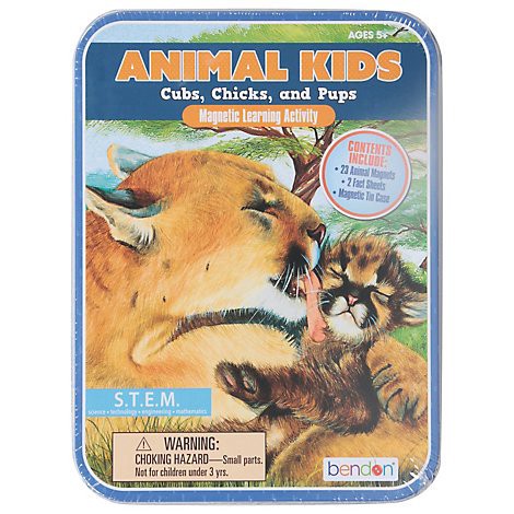 slide 1 of 1, Bendon Animal Kids Magnetic Tin - Each, 1 ct