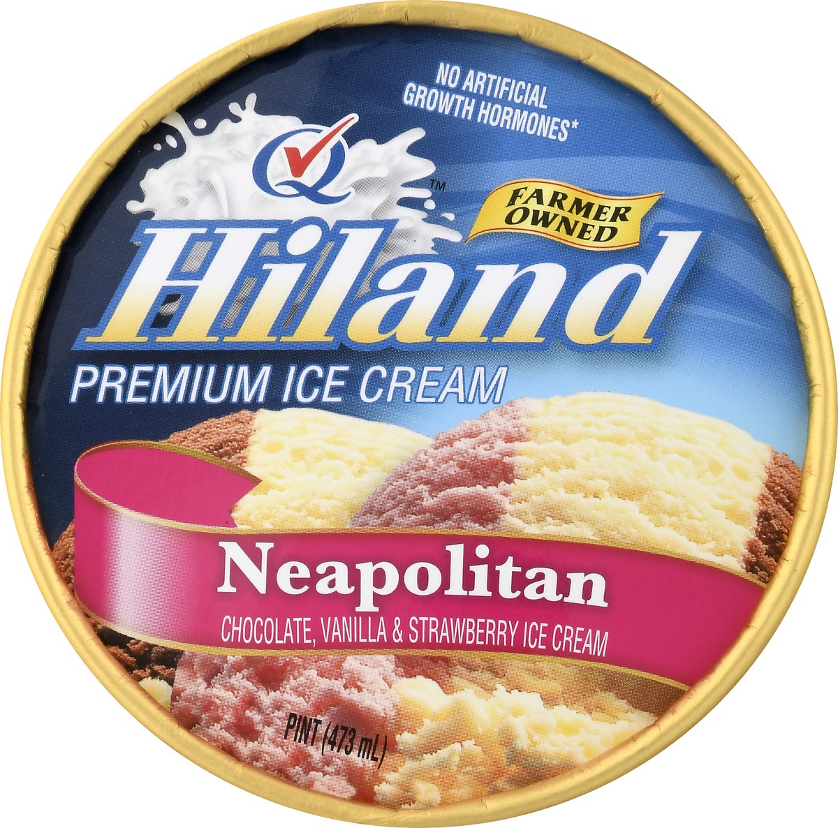 slide 8 of 9, Hiland Dairy Premium Neapolitan Ice Cream 1 pt, 1 pint