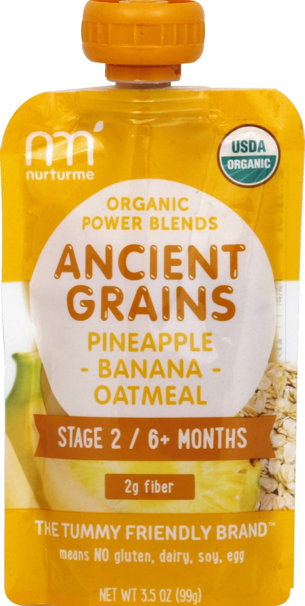 slide 2 of 2, NurturMe Power Blends With Ancient Grains, Pineapple, Banana, Oatmeal, 3.5 oz