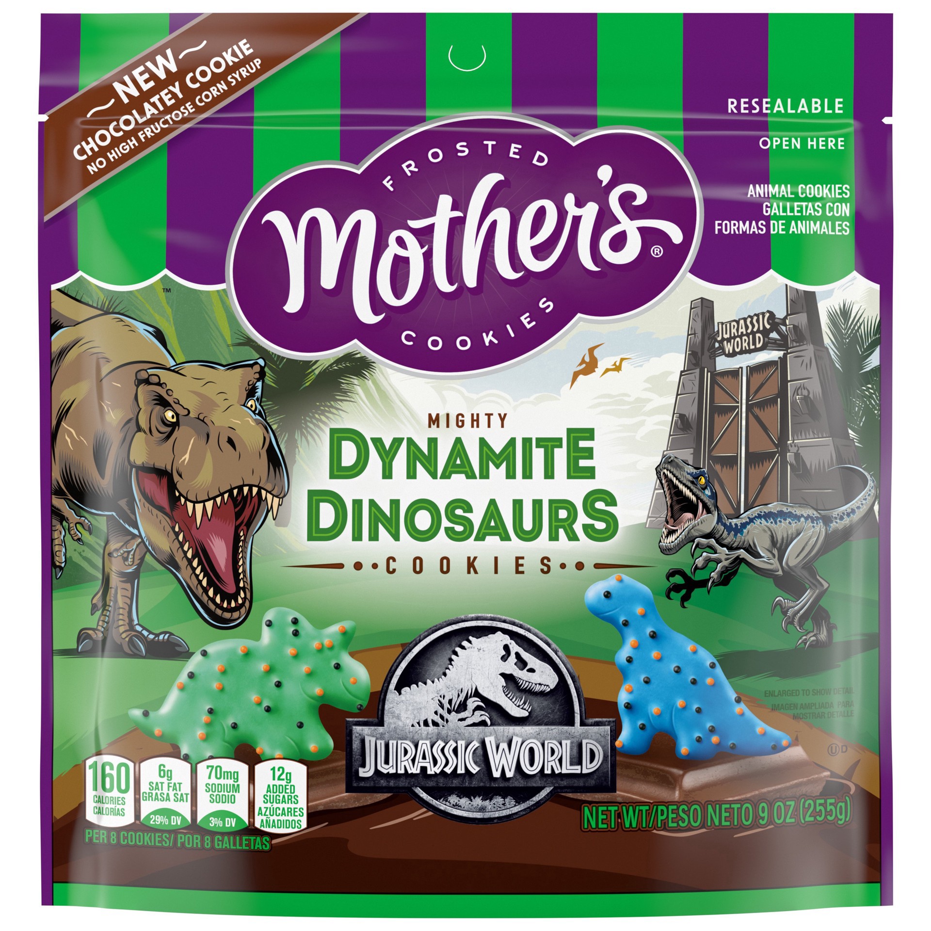 slide 1 of 3, MOTHER'S Mighty Dynamite Dinosaurs Cookies, Jurassic World - 9 oz / 255g, 9 oz