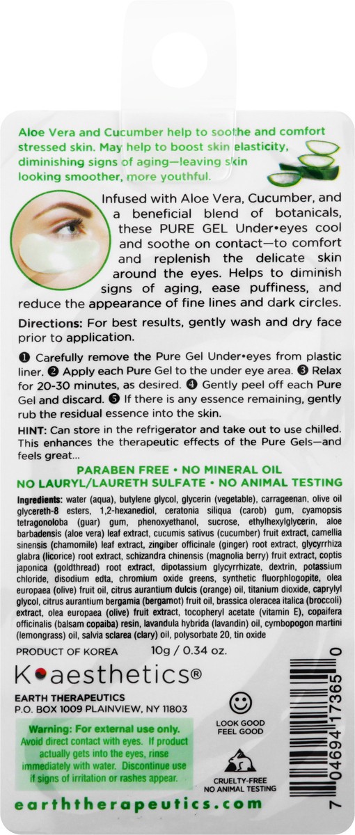 slide 3 of 8, Earth Therapeutics K-aesthetics Under Eyes Aloe Vera Pure Gel 1 ea, 1 ct