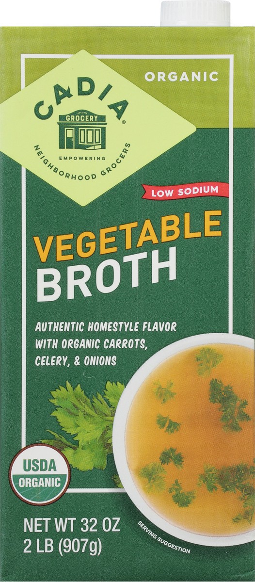 slide 4 of 13, Cadia Low Sodium Organic Vegetable Broth 32 oz, 32 oz