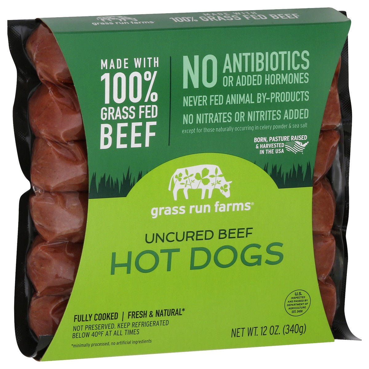 slide 9 of 10, Grass Run Farms Uncured Beef Hot Dogs 12 oz, 12 oz