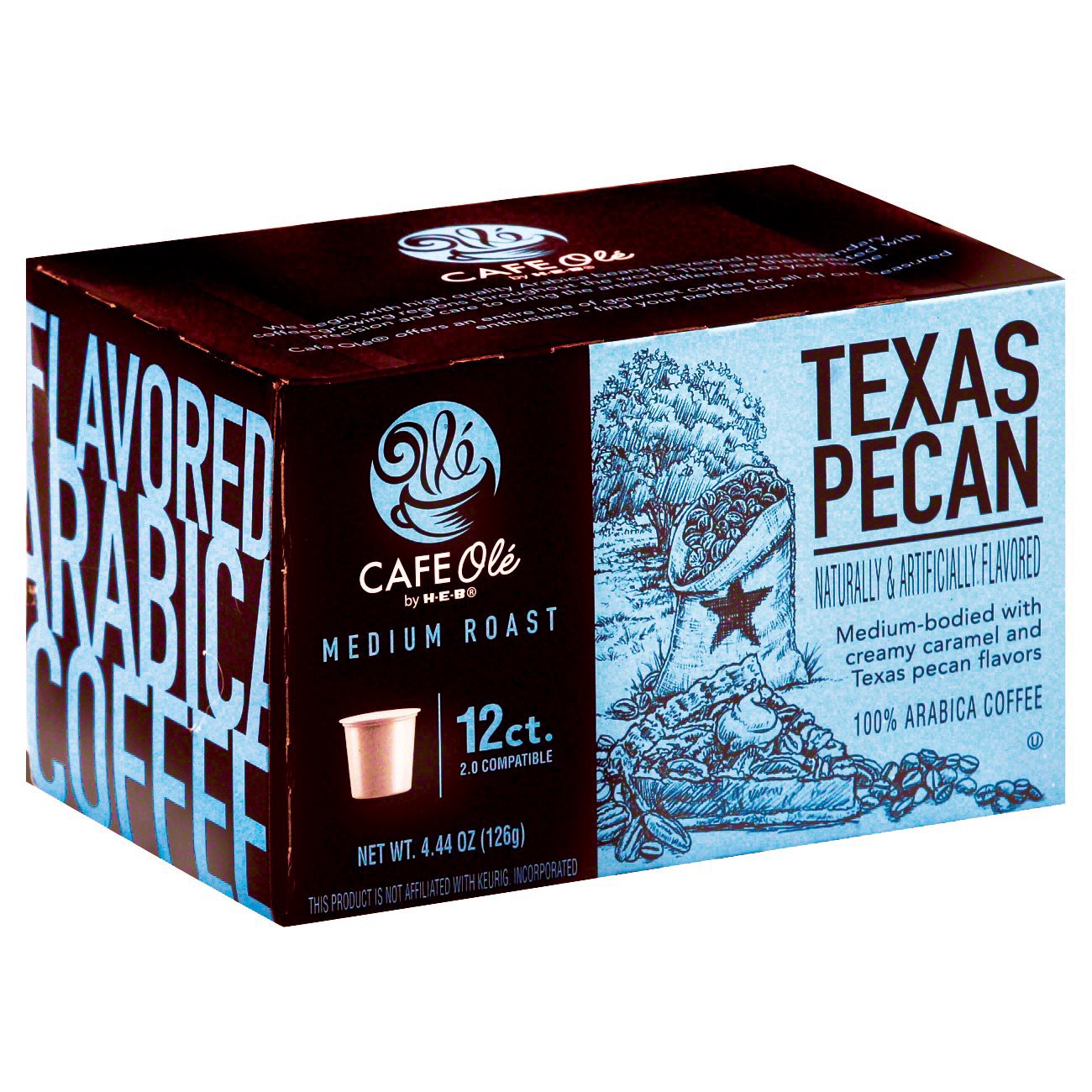 slide 1 of 1, H-B Cafe Ole Texas Pecan Medium Roast Single Serve Coffee Cups- 12 ct, 12 ct