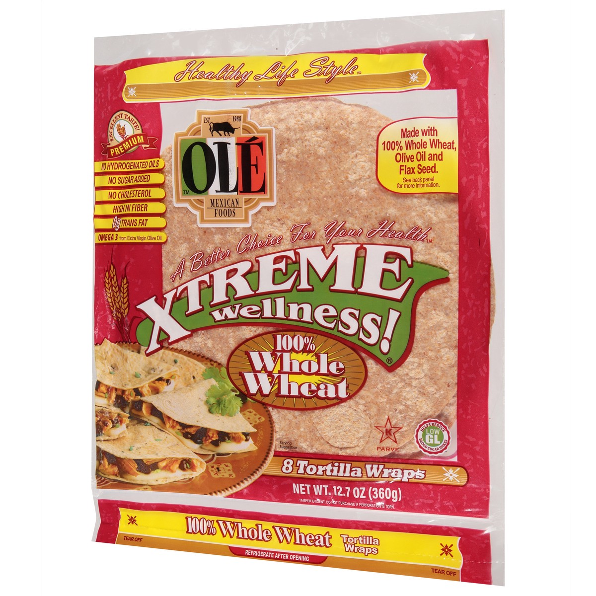 slide 11 of 13, La Banderita Xtreme Wellness 100% Whole Wheat Tortilla Wraps 8 Tortilla Wraps 8 ea, 8 ct