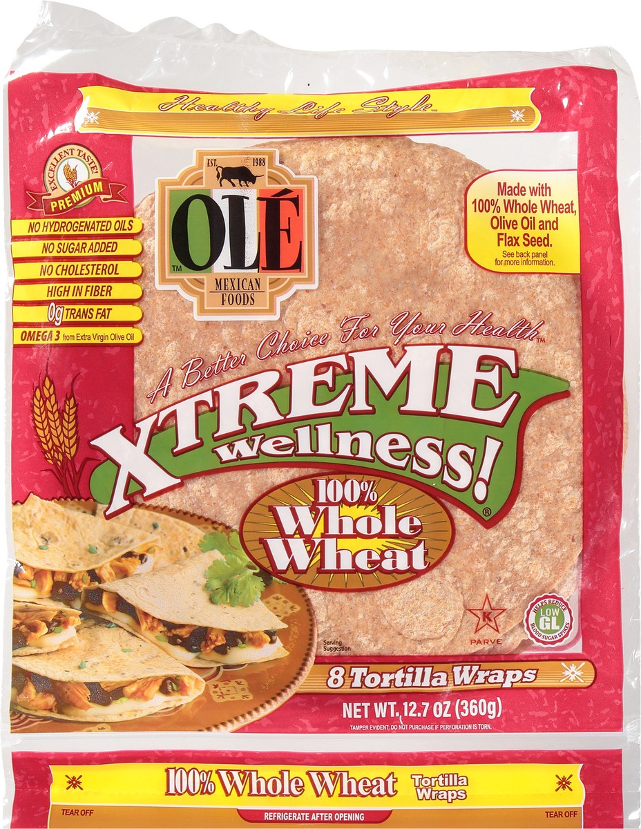 slide 1 of 13, La Banderita Xtreme Wellness 100% Whole Wheat Tortilla Wraps 8 Tortilla Wraps 8 ea, 8 ct