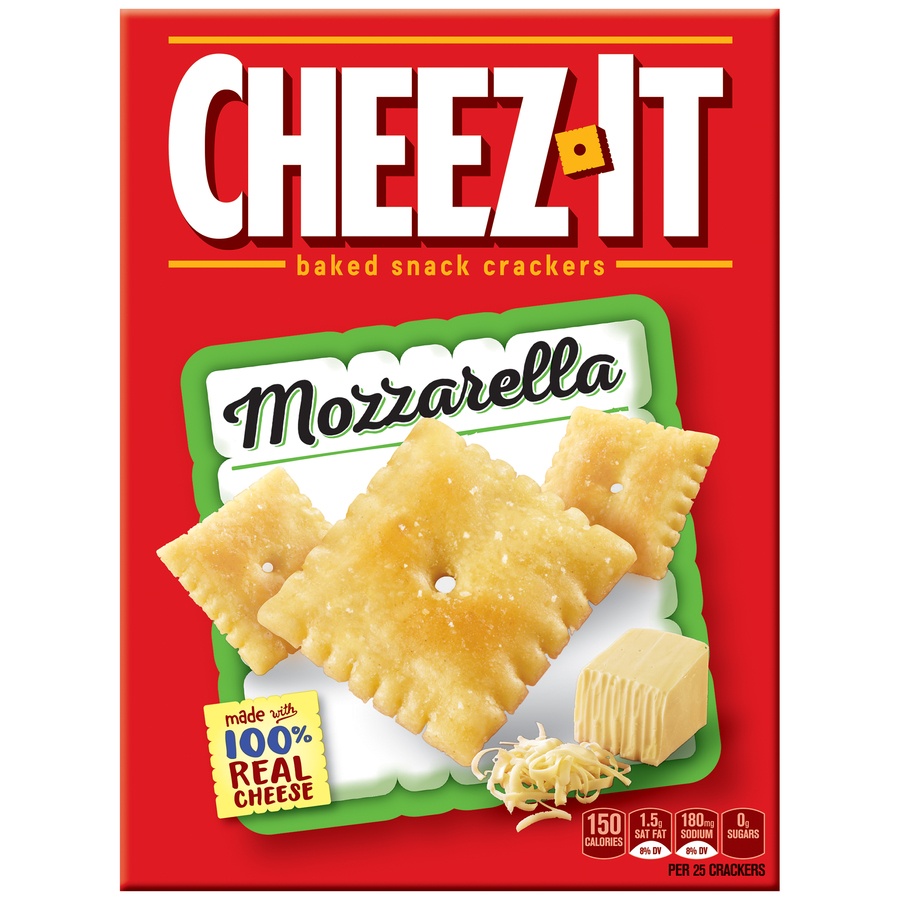 slide 1 of 1, Cheez-It Creamy & Mild Mozzarella Baked Snack Crackers, 12.4 oz