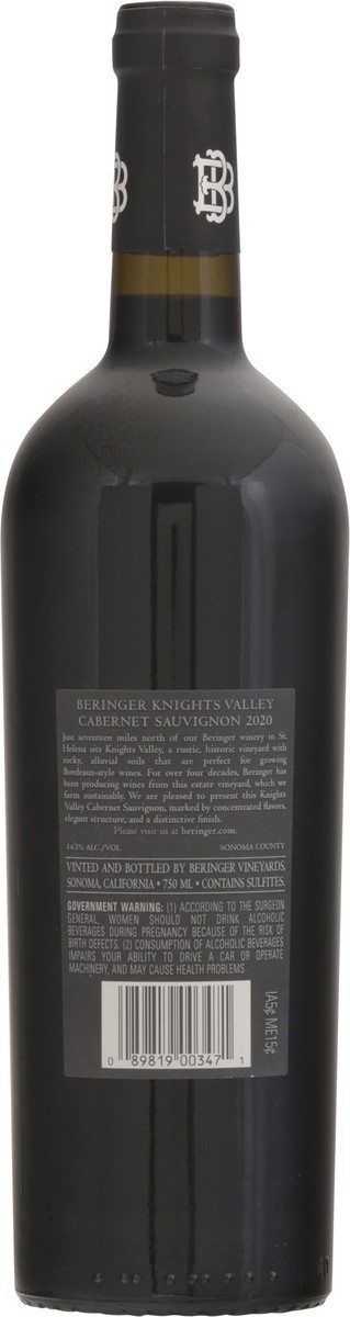 slide 7 of 11, Beringer Knights Valley Cabernet Sauvignon 750 ml, 750 ml