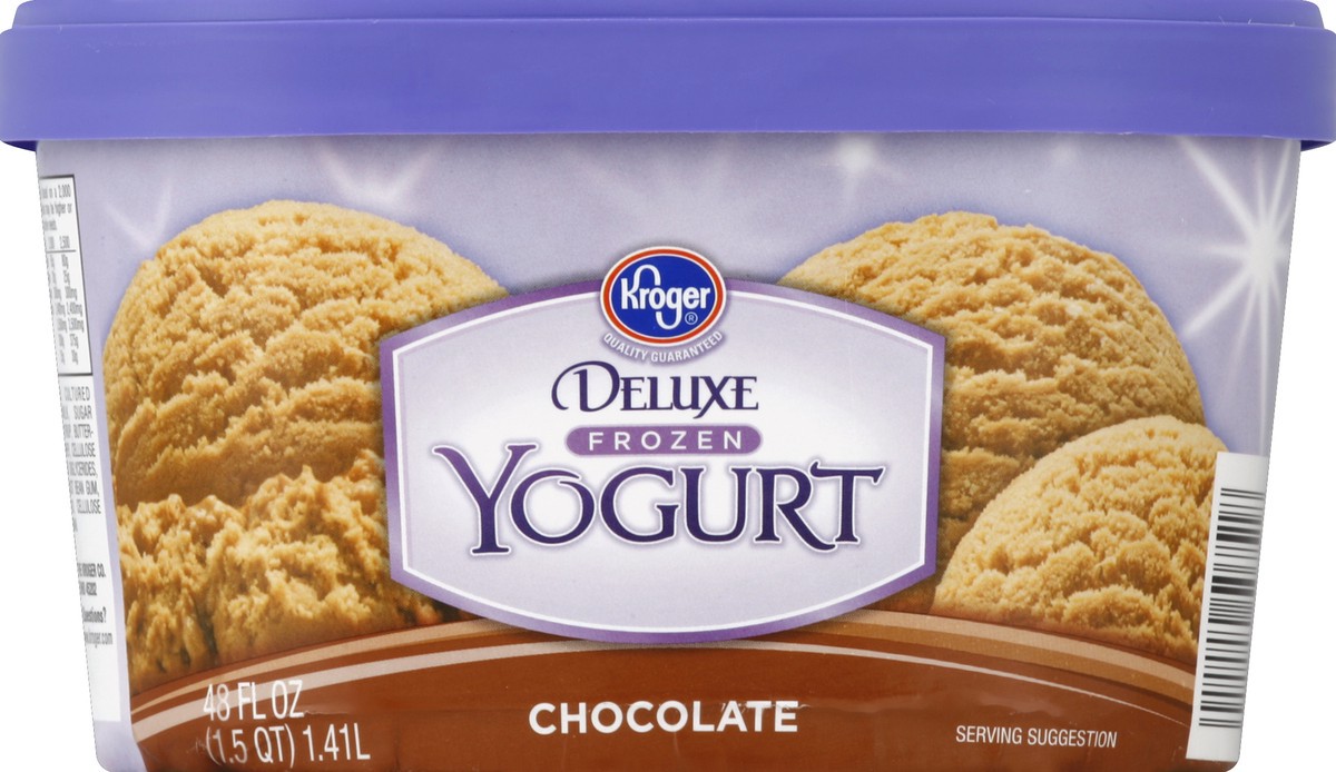 slide 5 of 6, Kroger Deluxe Lowfat Chocolate Frozen Yogurt, 48 fl oz