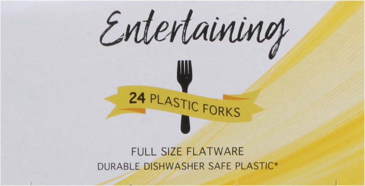 slide 9 of 11, Signature Select Full Size Flatware Plastic Fork 24 ea, 24 ct