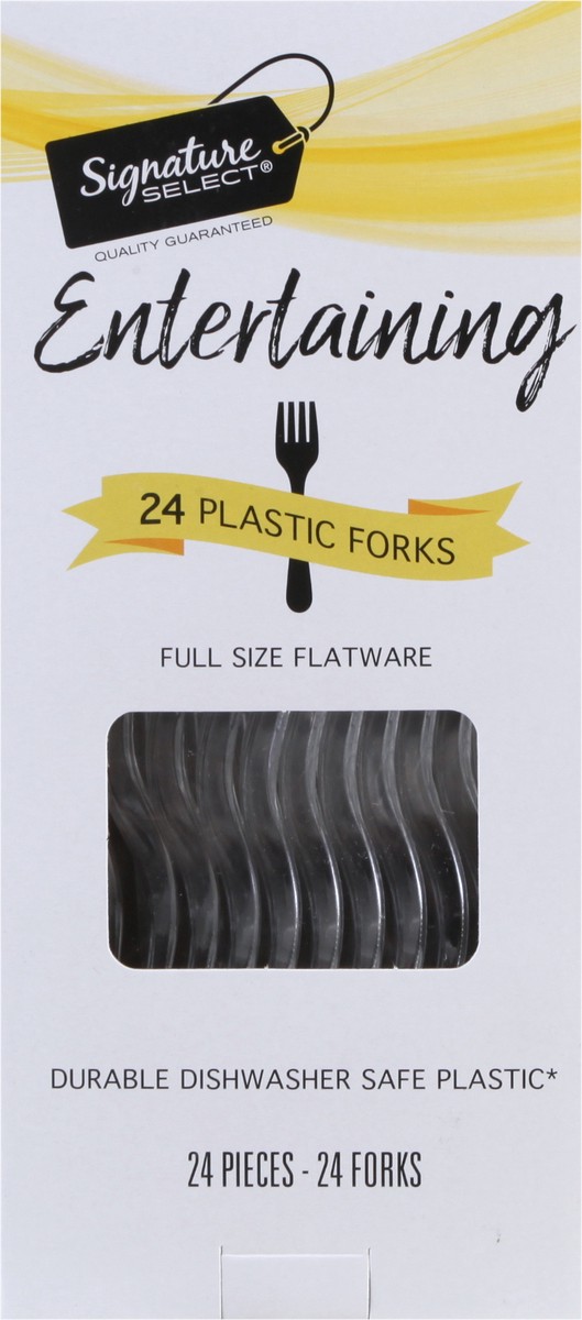 slide 1 of 11, Signature Select Full Size Flatware Plastic Fork 24 ea, 24 ct