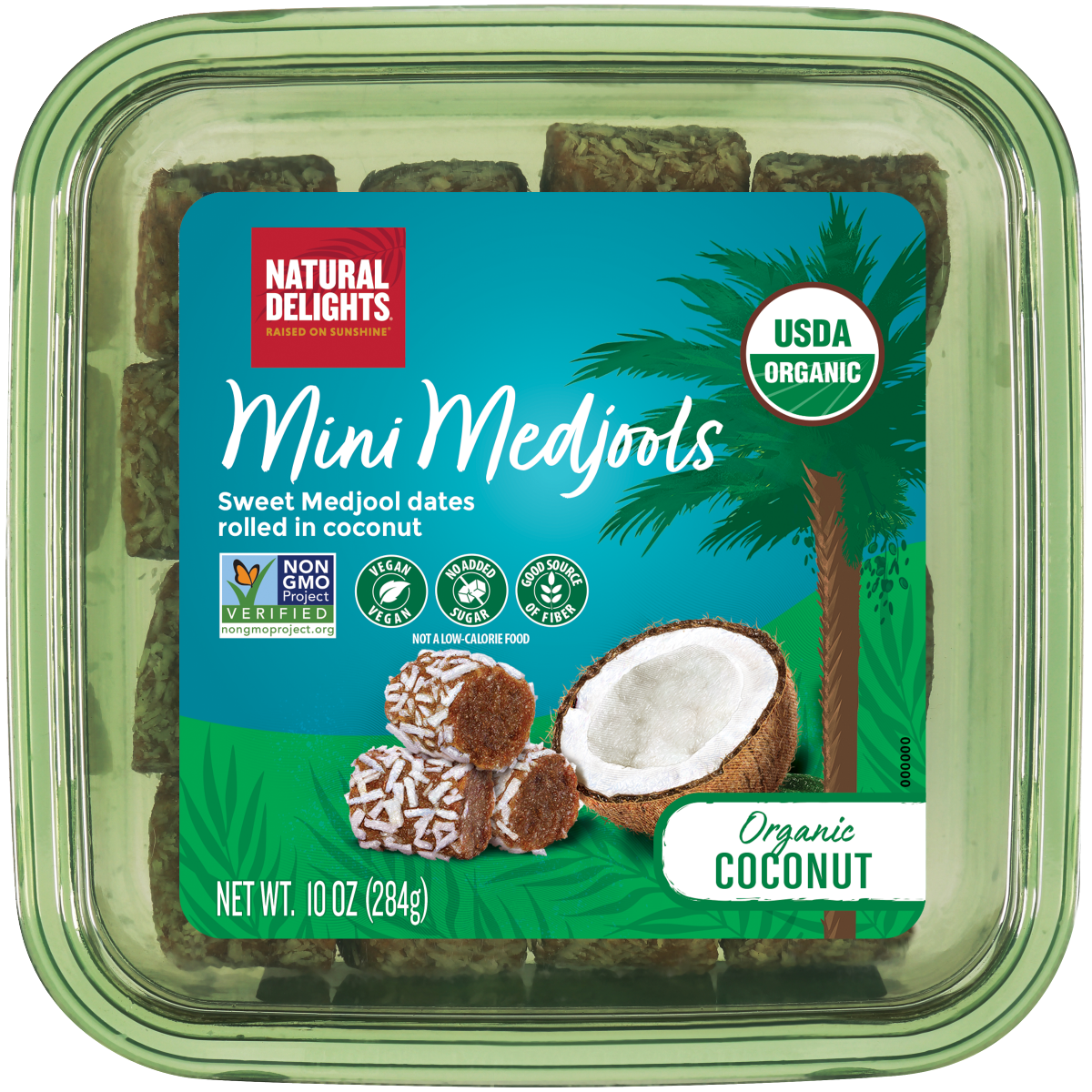 slide 1 of 1, Natural Delights Organic Coconut Mini Medjools - 10 oz, 10 oz