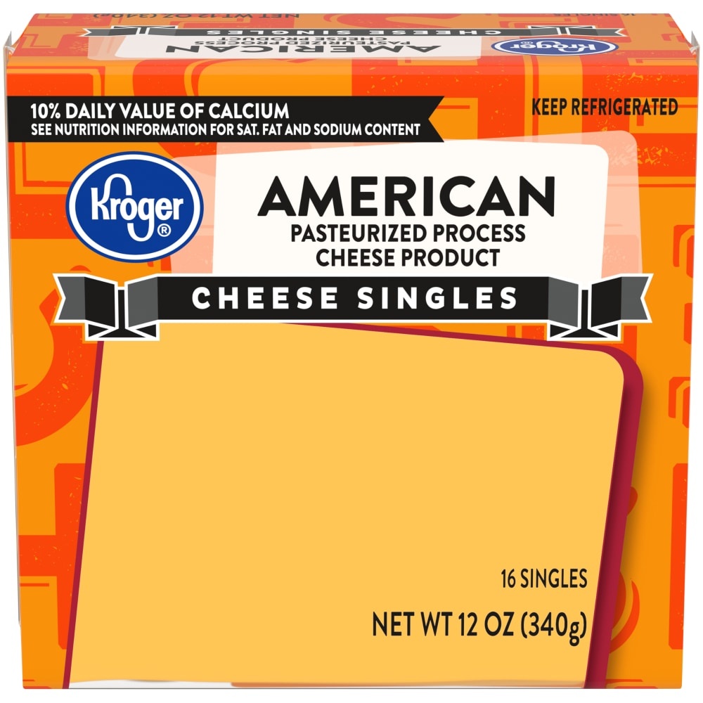 slide 1 of 1, Kroger American Cheese Singles, 12 oz