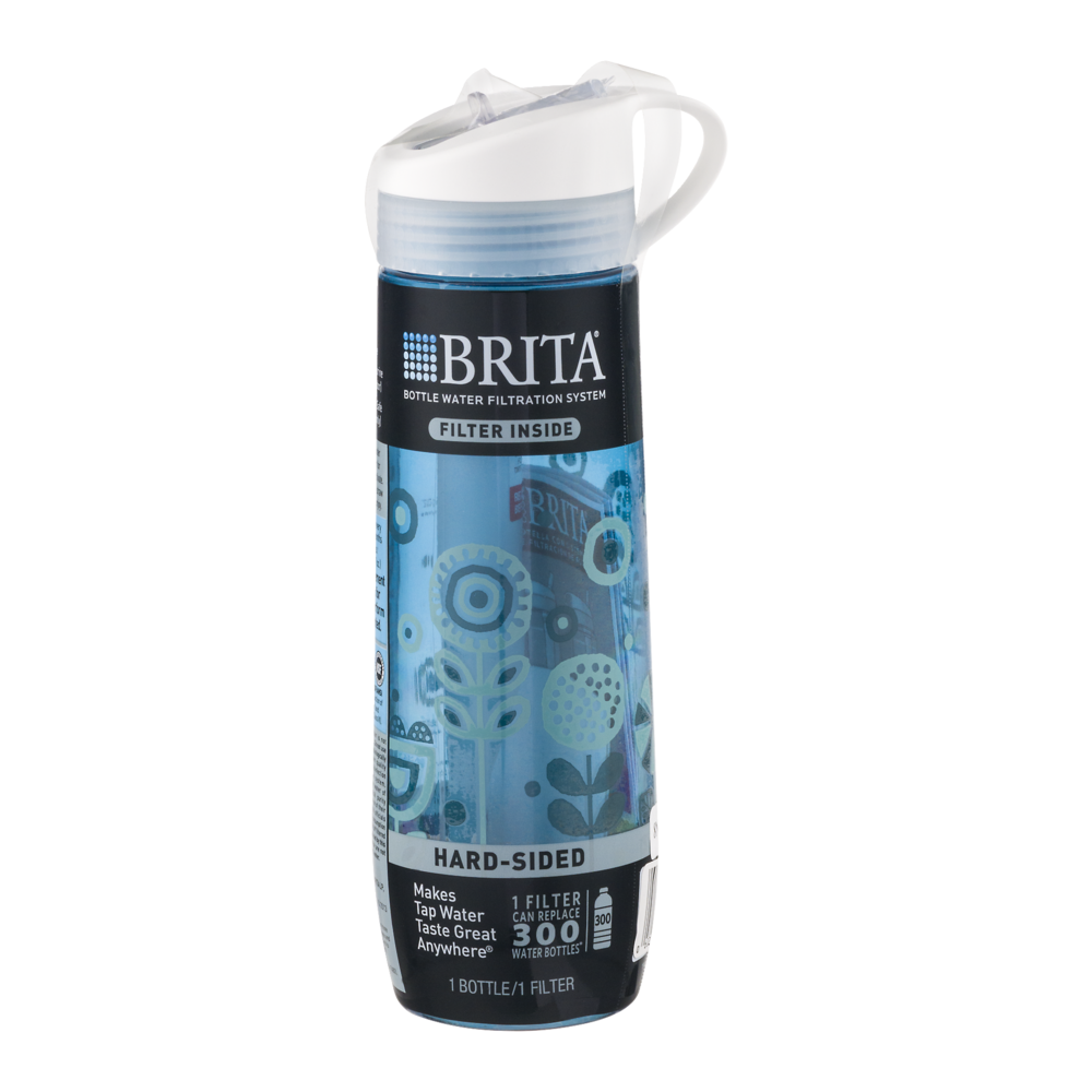 slide 1 of 1, Brita Hard Sided Filtering Water Bottle - Violet Pinwheel, 23.7 oz