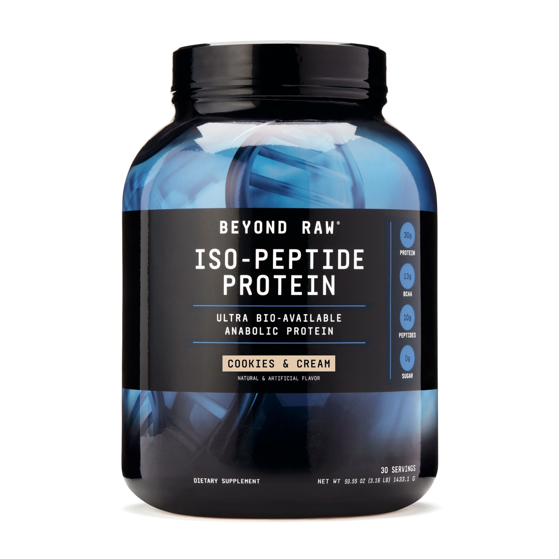 slide 1 of 1, Beyond Raw Iso-Peptide Protein - Cookies and Cream, 3 lb