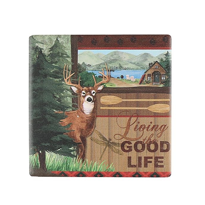 slide 1 of 1, Thirstystone Occasions Rustic Retreat Deer Square Coaster, 1 ct