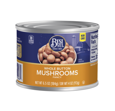 slide 1 of 1, Best Yet Whole Button Mushrooms, 4 oz
