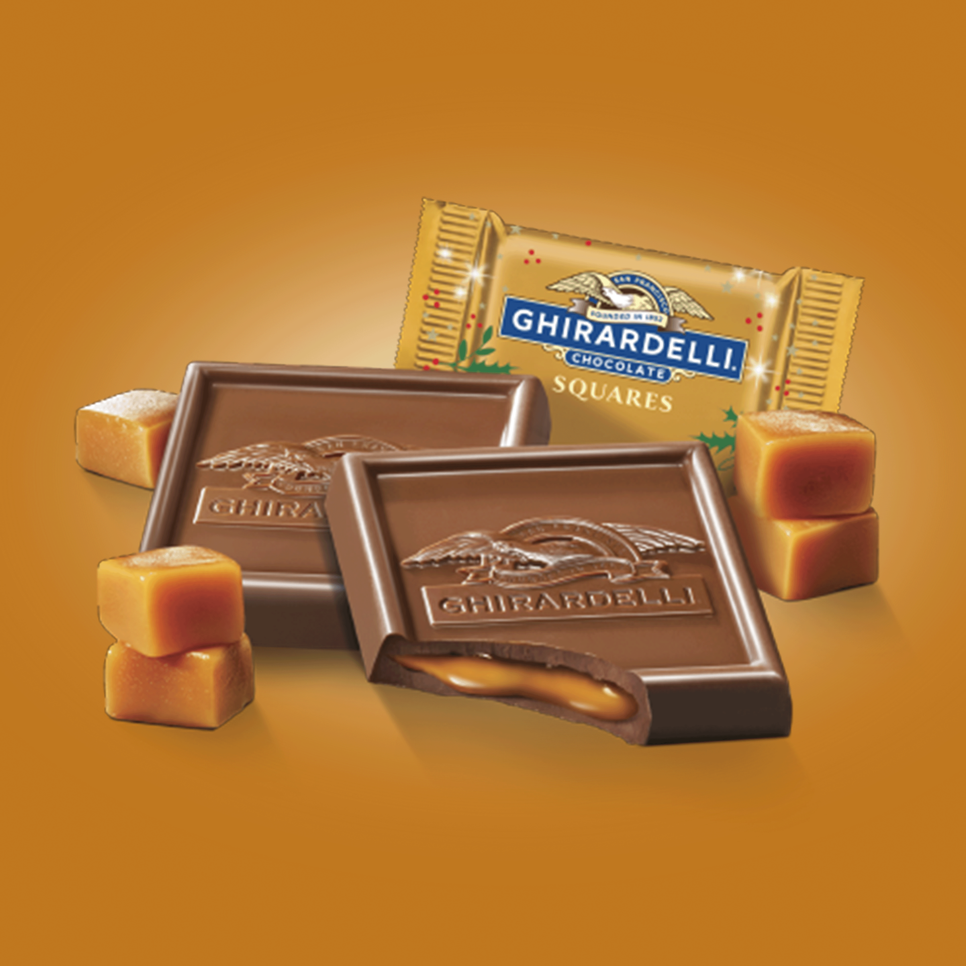 slide 6 of 7, Ghirardelli Squares Caramel Milk Chocolate 1.06 oz, 1.06 oz