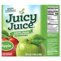 slide 5 of 5, Juicy Juice 100% Juice, Apple, 128 FL OZ Bottle, 128 oz