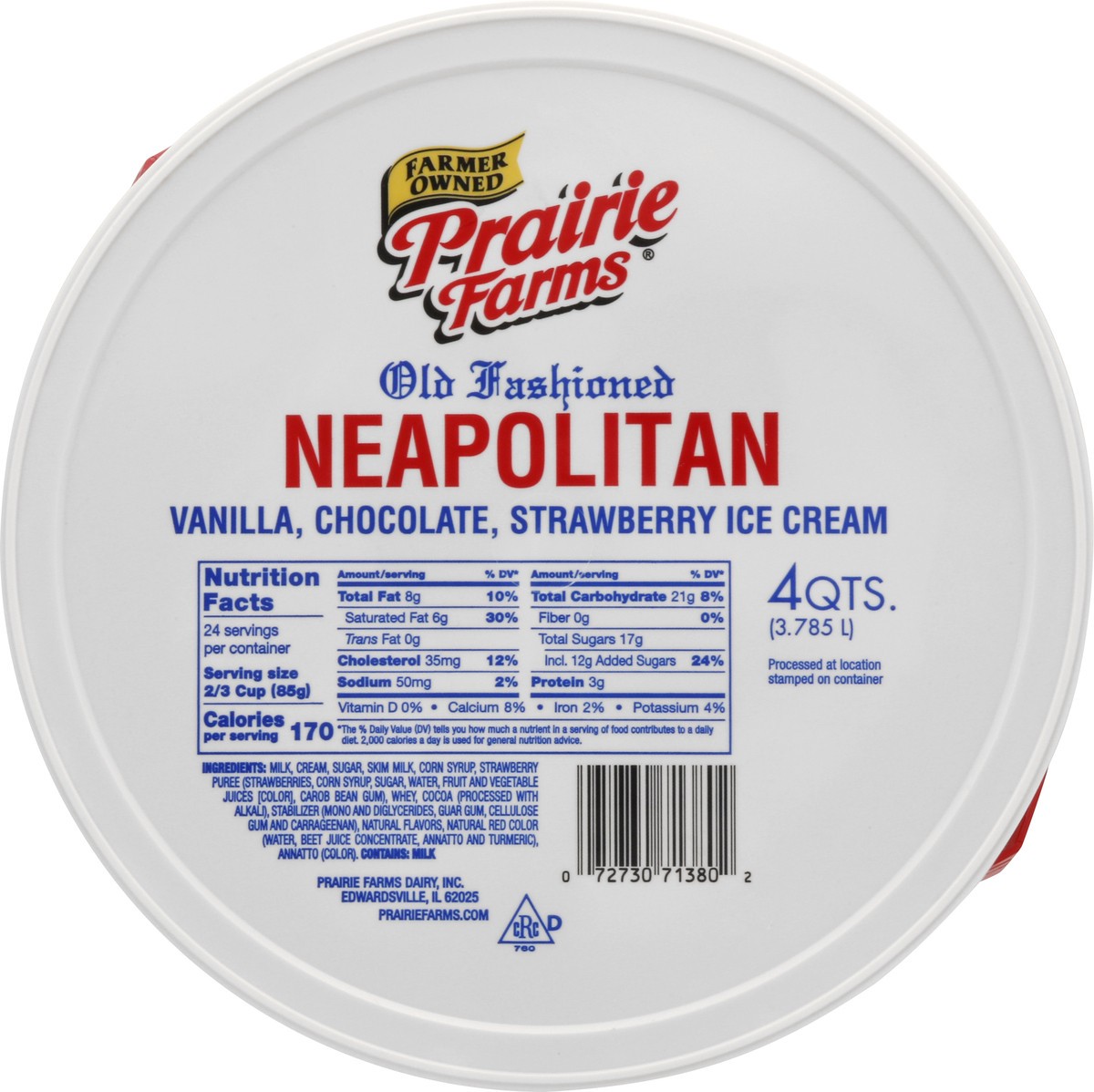 slide 8 of 13, Prairie Farms Old Fashioned Neapolitan Ice Cream 4 qt, 4 qt