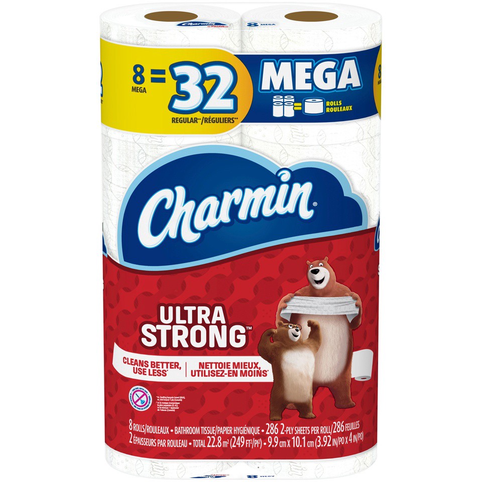 slide 1 of 4, Charmin Ultra Strong Toilet Papper, 8 ct