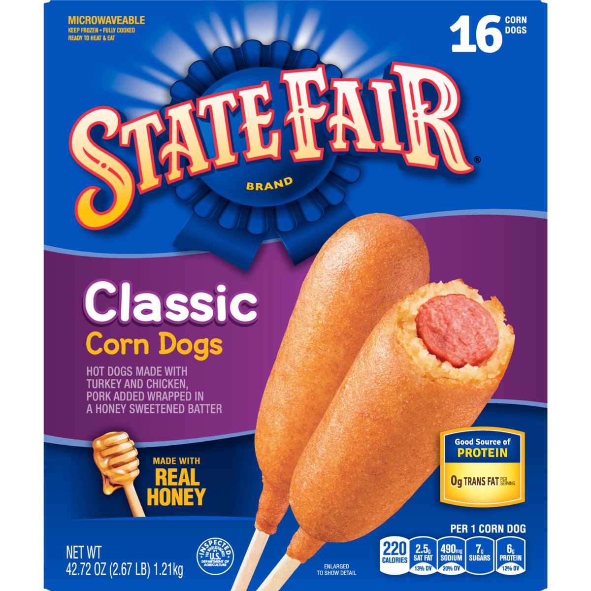 slide 6 of 9, State Fair Classic Corn Dogs, Frozen, 16 Count, 42.7 oz