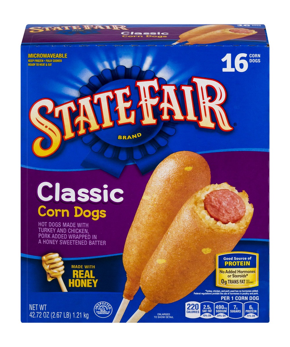 slide 1 of 9, State Fair Classic Corn Dogs, Frozen, 16 Count, 42.7 oz