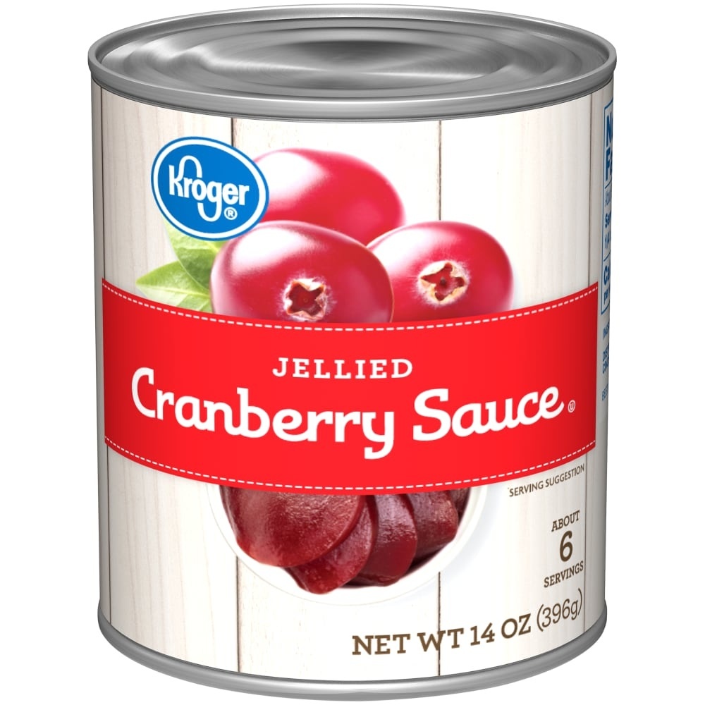 slide 1 of 1, Kroger Jellied Cranberry Sauce, 14 oz