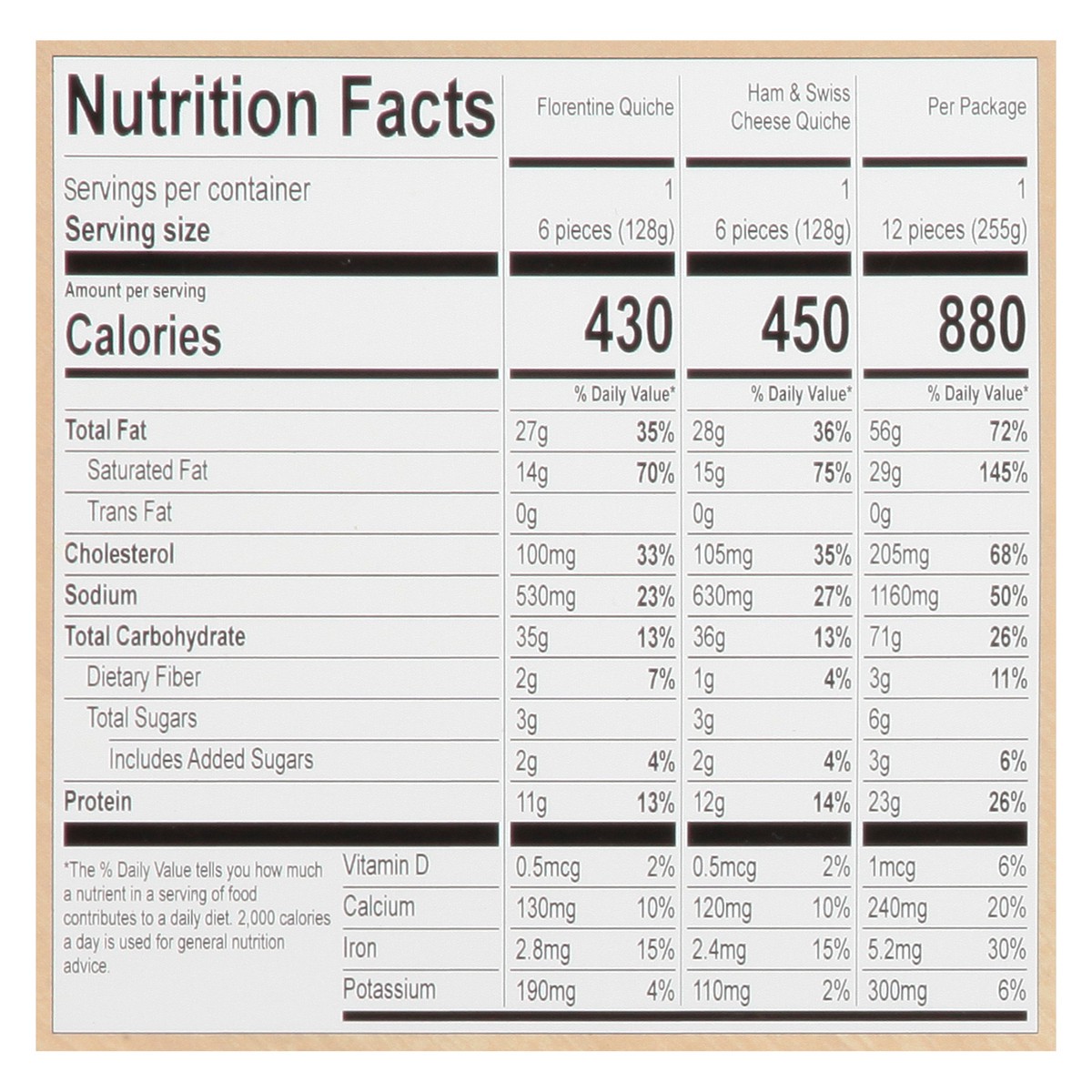 slide 11 of 16, Crav'n Flavor Ham and Swiss/Florentine Mini Quiche Collection 12 Each, 