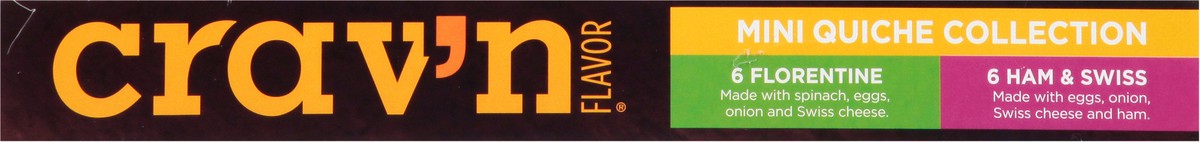 slide 10 of 16, Crav'n Flavor Ham and Swiss/Florentine Mini Quiche Collection 12 Each, 